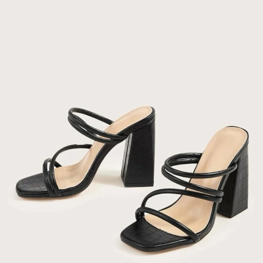 Strappy Heeled Mules